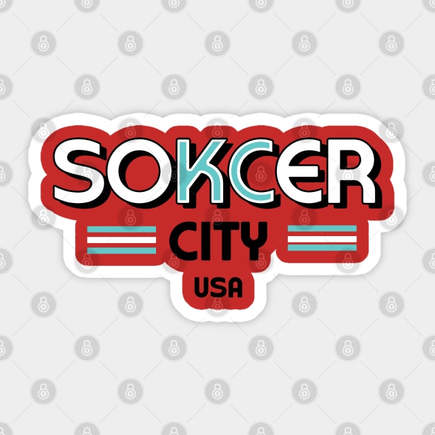 Kansas City Soccer City USA Current Red Sticker by Fountain City Designs KC